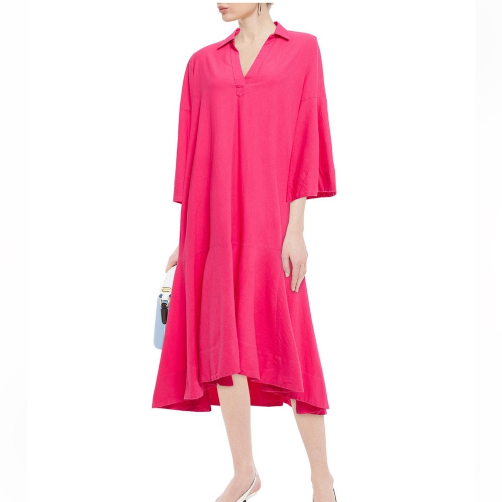 RHODE Gia Cotton Midi Shirt Dress